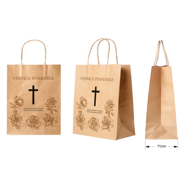 WHITE kraft paper bag for funerals, commemorations, burials VP Model 1 27 x 36(H) x 11 cm