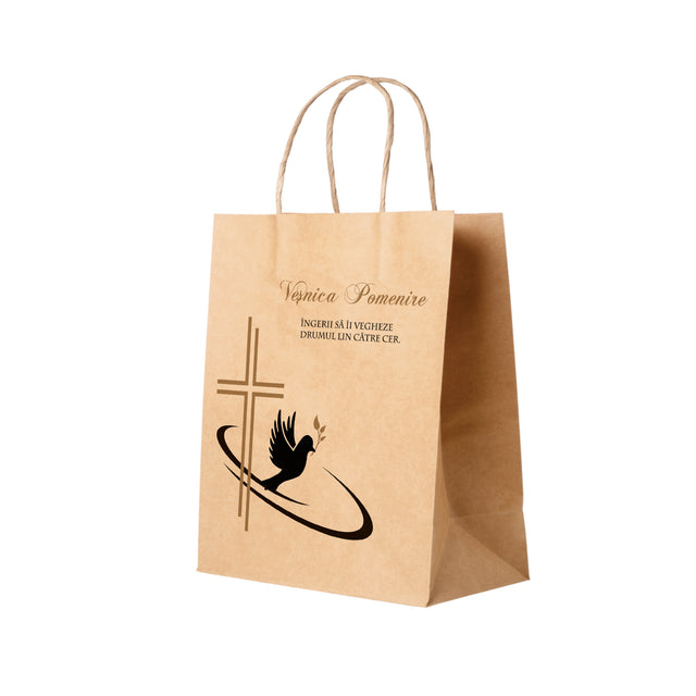 WHITE kraft paper bag for funerals, commemorations, burials VP Model 1 27 x 36(H) x 11 cm
