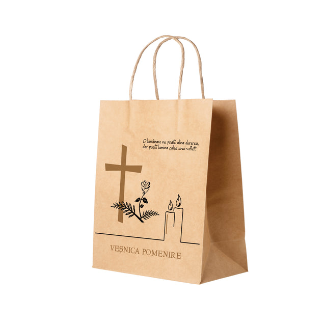 WHITE kraft paper bag for funerals, commemorations, burials VP Model 1 27 x 36(H) x 11 cm