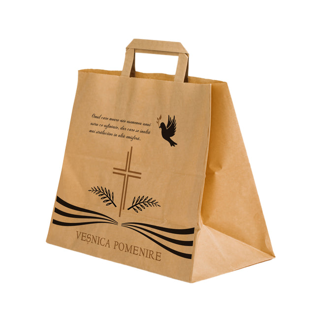 WHITE kraft paper bag for funerals, commemorations, burials VP Model 1 32 x 27(H) x 22cm