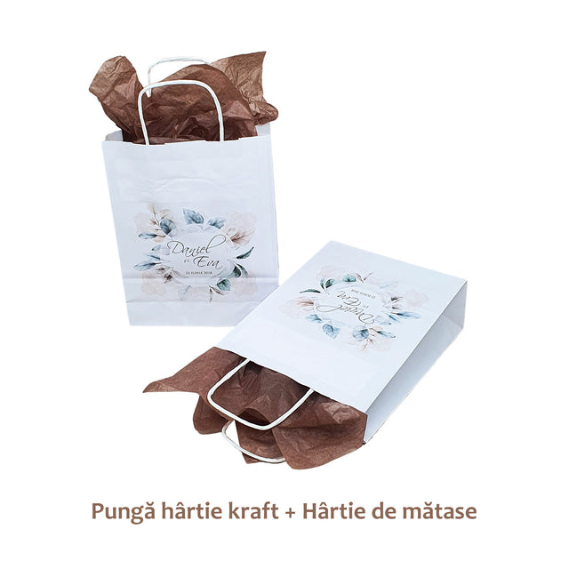Pungi de Hârtie cu Modele de Nuntă - Model 12 18 x 22(H) x 8cm