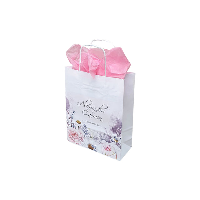 Pungi de Hârtie cu Modele de Nuntă - Model 13 18 x 22(H) x 8cm