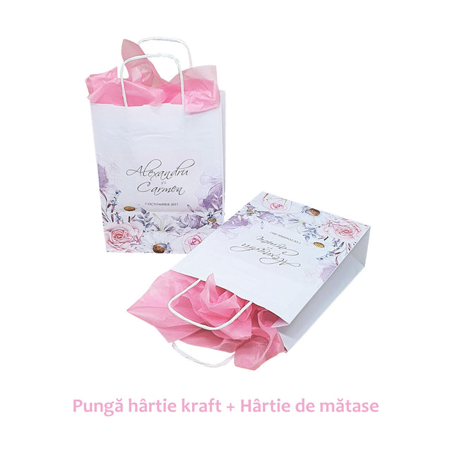 Pungi de Hârtie cu Modele de Nuntă - Model 13 18 x 22(H) x 8cm