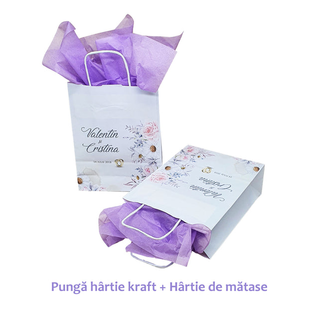 Pungi de Hârtie cu Modele de Nuntă - Model 14 18 x 22(H) x 8cm
