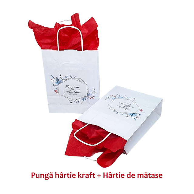 Pungi de Hârtie cu Modele de Nuntă - Model 17 18 x 22(H) x 8cm