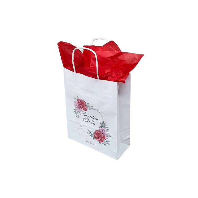 Pungi de Hârtie cu Modele de Nuntă - Model 2 18 x 22(H) x 8cm