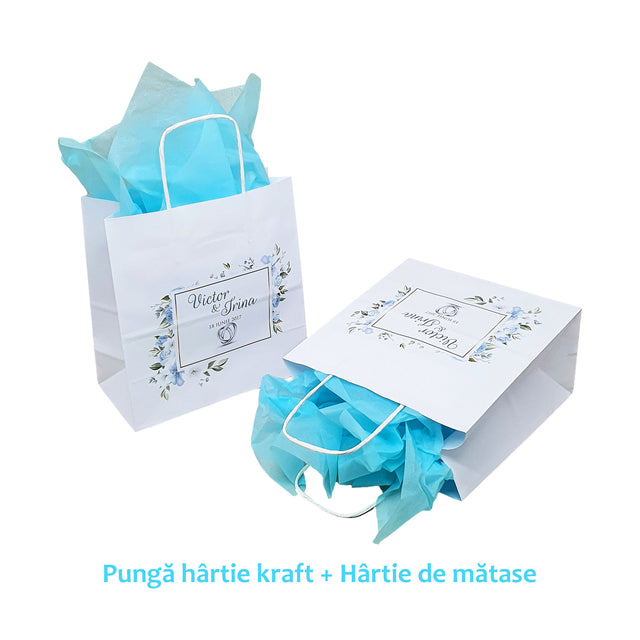 Pungi de Hârtie cu Modele de Nuntă - Model 1 20 x 21(H) x 10cm