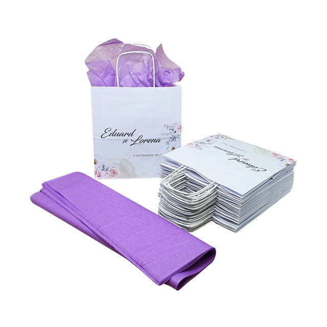 Pungi de Hârtie cu Modele de Nuntă - Model 14 20 x 21(H) x 10cm