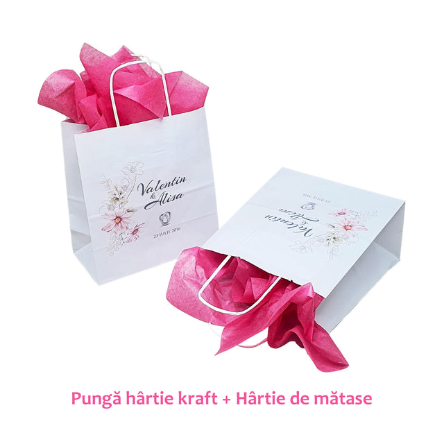 Pungi de Hârtie cu Modele de Nuntă - Model 15 20 x 21(H) x 10cm