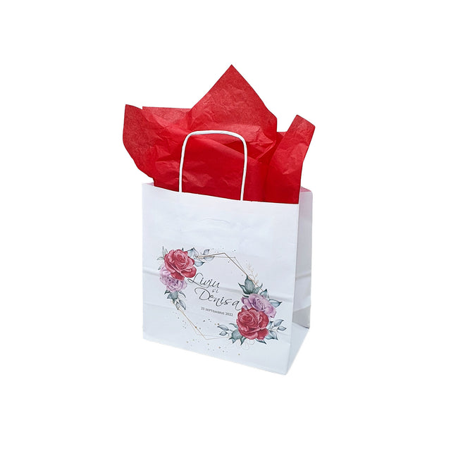Pungi de Hârtie cu Modele de Nuntă - Model 2 20 x 21(H) x 10cm