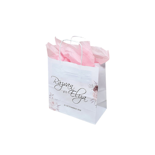 Pungi de Hârtie cu Modele de Nuntă - Model 6 20 x 21(H) x 10cm