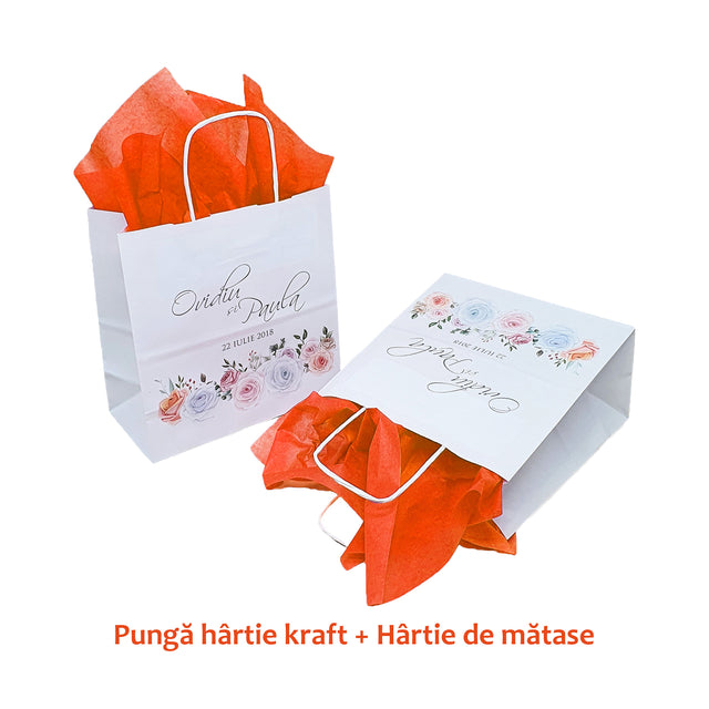 Pungi de Hârtie cu Modele de Nuntă - Model 7 20 x 21(H) x 10cm