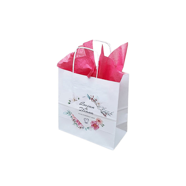Pungi de Hârtie cu Modele de Nuntă - Model 9 20 x 21(H) x 10cm