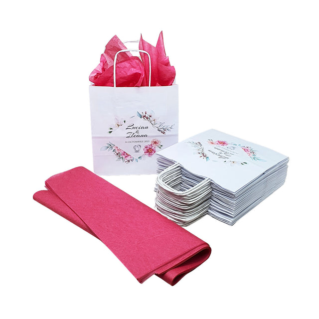 Pungi de Hârtie cu Modele de Nuntă - Model 9 20 x 21(H) x 10cm