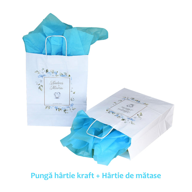 Pungi de Hârtie cu Modele de Nuntă - Model 1 22 x 31(H) x 10cm