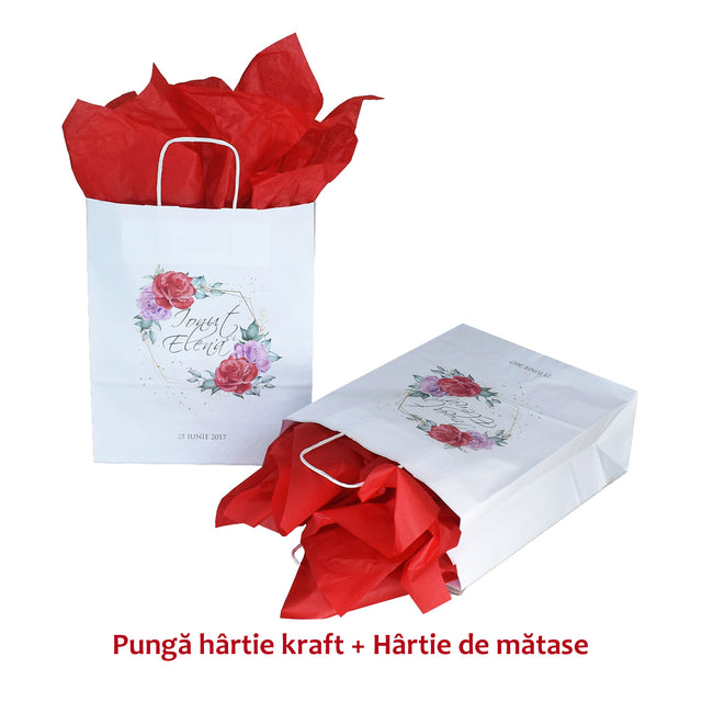 Pungi de Hârtie cu Modele de Nuntă - Model 2 22 x 31(H) x 10cm
