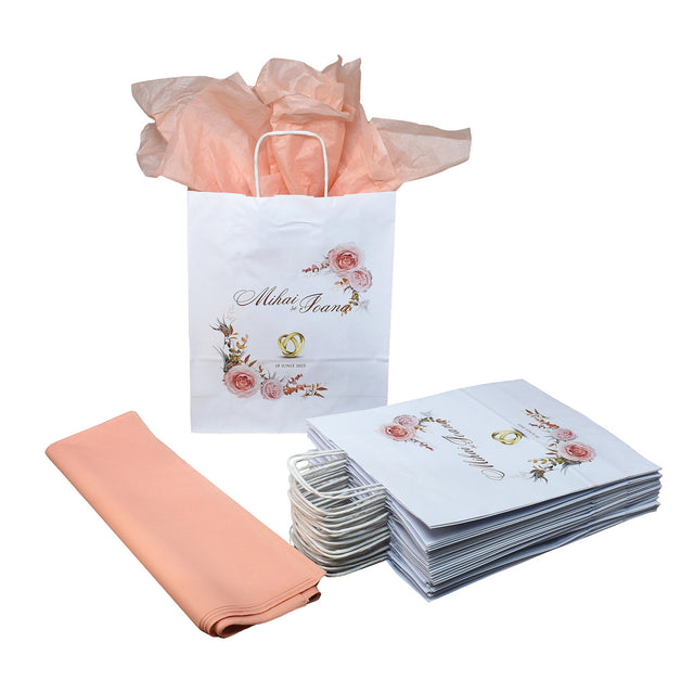 Pungi de Hârtie cu Modele de Nuntă - Model 3 22 x 31(H) x 10cm