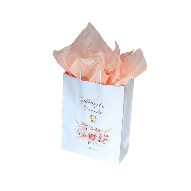 Pungi de Hârtie cu Modele de Nuntă - Model 4 22 x 31(H) x 10cm