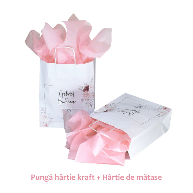 Pungi de Hârtie cu Modele de Nuntă - Model 6 22 x 31(H) x 10cm