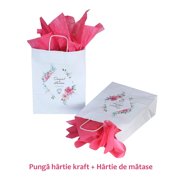 Pungi de Hârtie cu Modele de Nuntă - Model 9 22 x 31(H) x 10cm