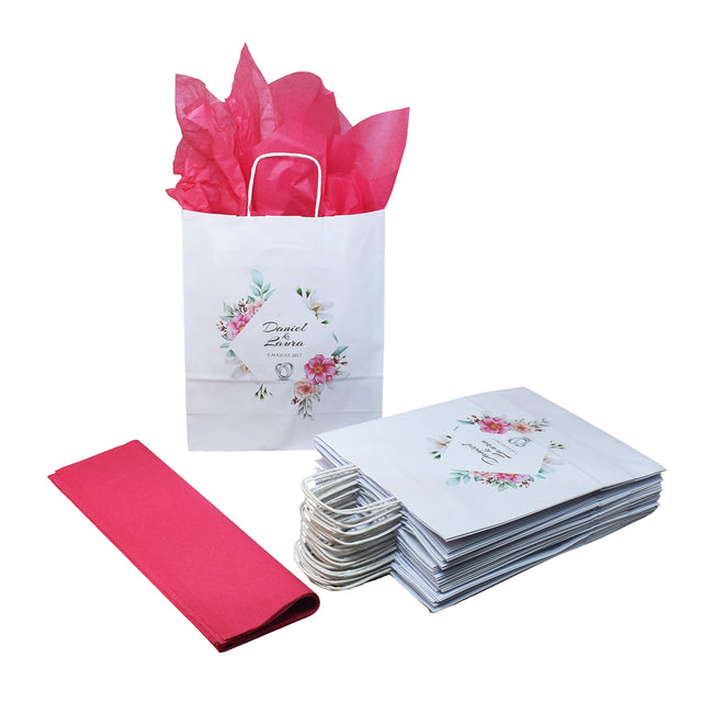Pungi de Hârtie cu Modele de Nuntă - Model 9 22 x 31(H) x 10cm