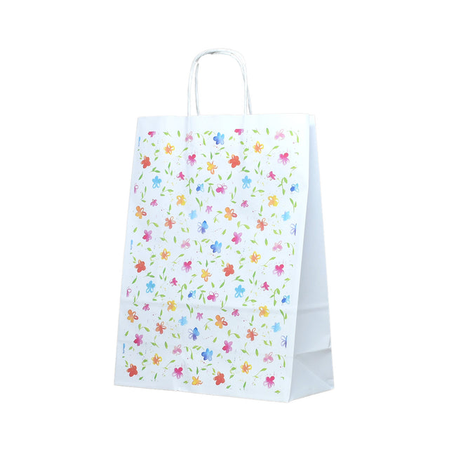Kraft Paper Bag with Pattern 13 Floral 24 x 31(H) x 10cm