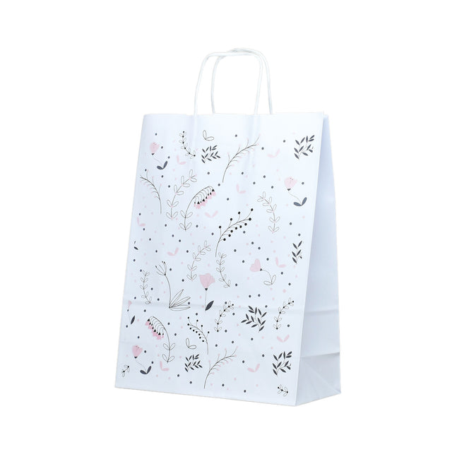 Kraft Paper Bag with Pattern 13 Floral 24 x 31(H) x 10cm