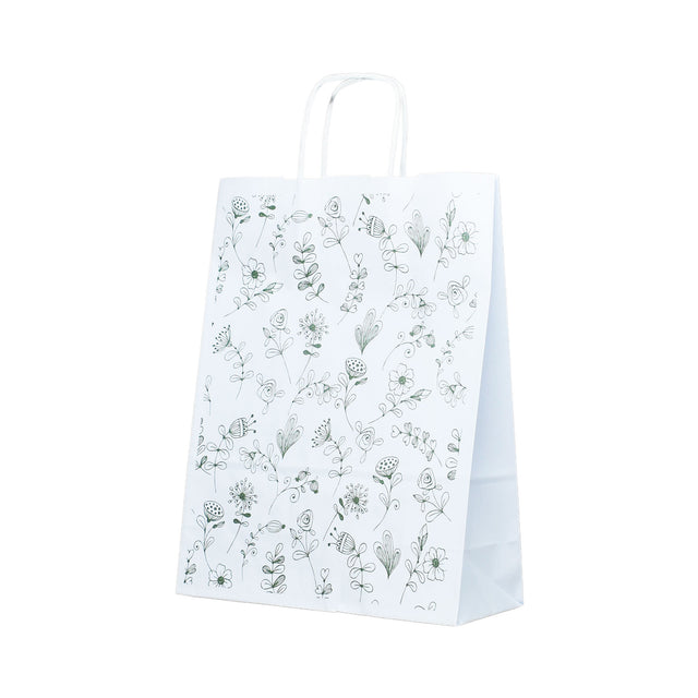 Kraft Paper Bag with Pattern 13 Floral 24 x 31(H) x 10cm