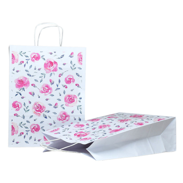Kraft Paper Bag with Pattern 13 Floral 24 x 31(H) x 10cm