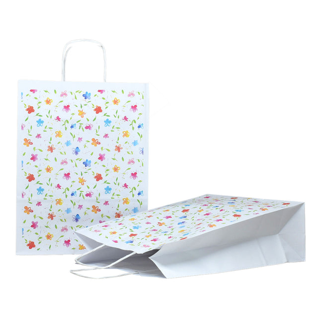 Kraft Paper Bag with Pattern 13 Floral 24 x 31(H) x 10cm