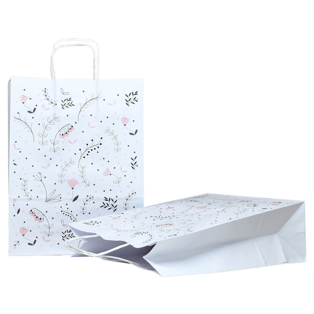 Kraft Paper Bag with Pattern 13 Floral 24 x 31(H) x 10cm