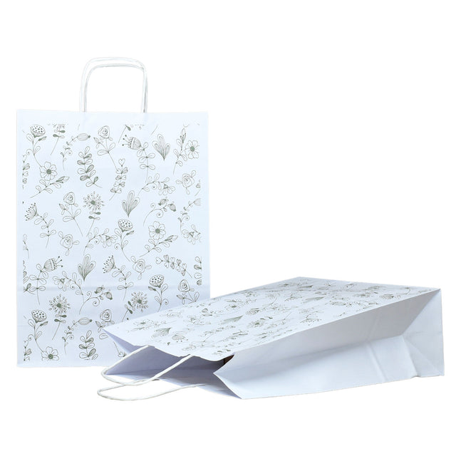 Kraft Paper Bag with Pattern 13 Floral 24 x 31(H) x 10cm