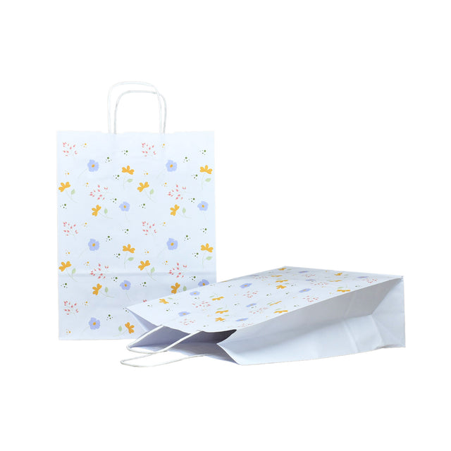 Kraft Paper Bag with Pattern 5 Floral 18 x 24(H) x 7cm