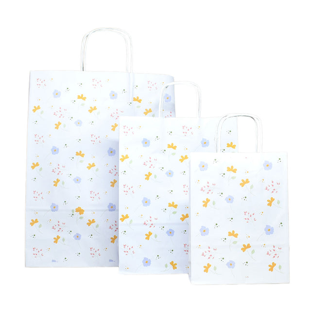 Kraft Paper Bag with Pattern 5 Floral 18 x 24(H) x 7cm