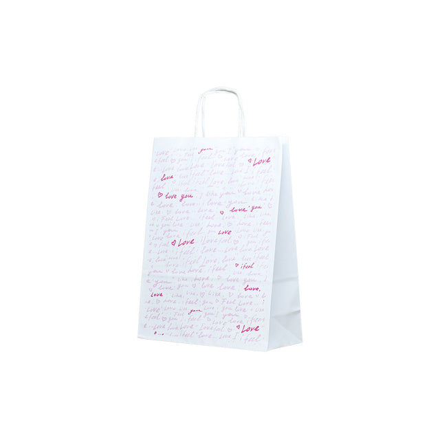Kraft Paper Bag with Pattern 13 Floral 18 x 24(H) x 7cm