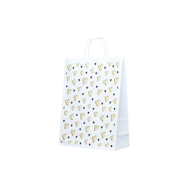 Kraft Paper Bag with Pattern 13 Floral 18 x 24(H) x 7cm