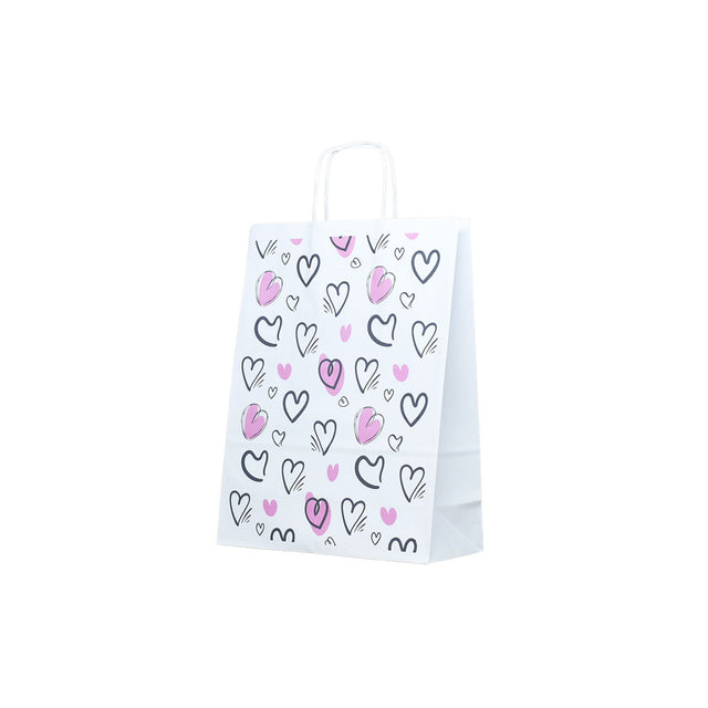 Kraft Paper Bag with Pattern 13 Floral 18 x 24(H) x 7cm