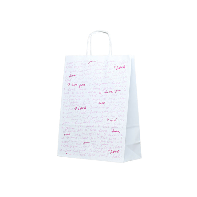 Kraft Paper Bag with Pattern 13 Floral 18 x 24(H) x 7cm