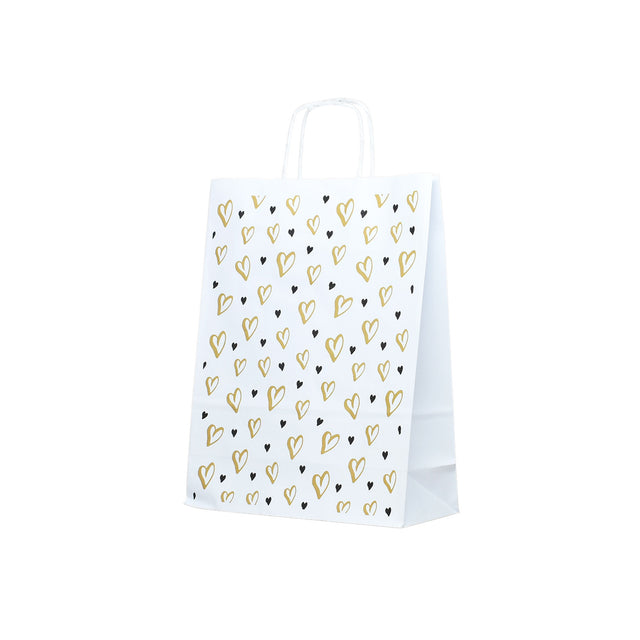 Kraft Paper Bag with Pattern 13 Floral 18 x 24(H) x 7cm