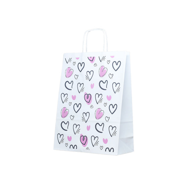Kraft Paper Bag with Pattern 13 Floral 18 x 24(H) x 7cm