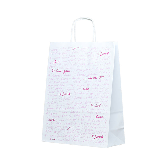 Kraft Paper Bag with Pattern 13 Floral 18 x 24(H) x 7cm