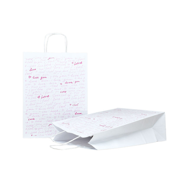Kraft Paper Bag with Pattern 13 Floral 18 x 24(H) x 7cm