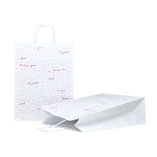 Kraft Paper Bag with Pattern 13 Floral 18 x 24(H) x 7cm