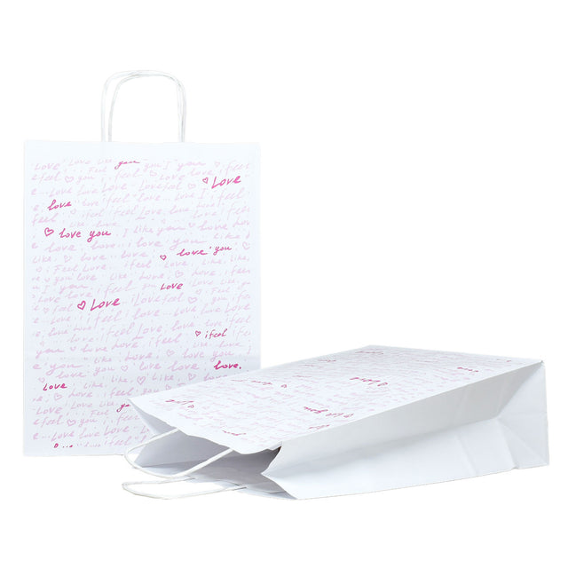 Kraft Paper Bag with Pattern 13 Floral 18 x 24(H) x 7cm