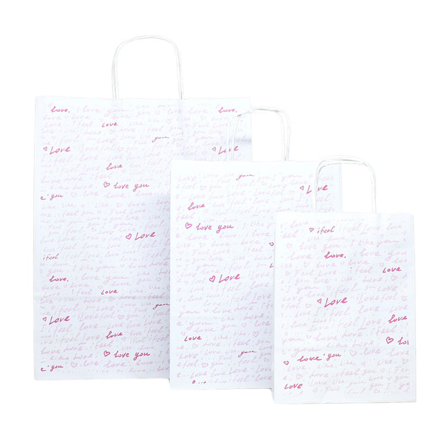 Kraft Paper Bag with Pattern 13 Floral 18 x 24(H) x 7cm