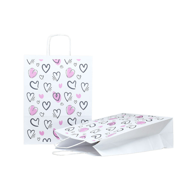 Kraft Paper Bag with Pattern 13 Floral 18 x 24(H) x 7cm