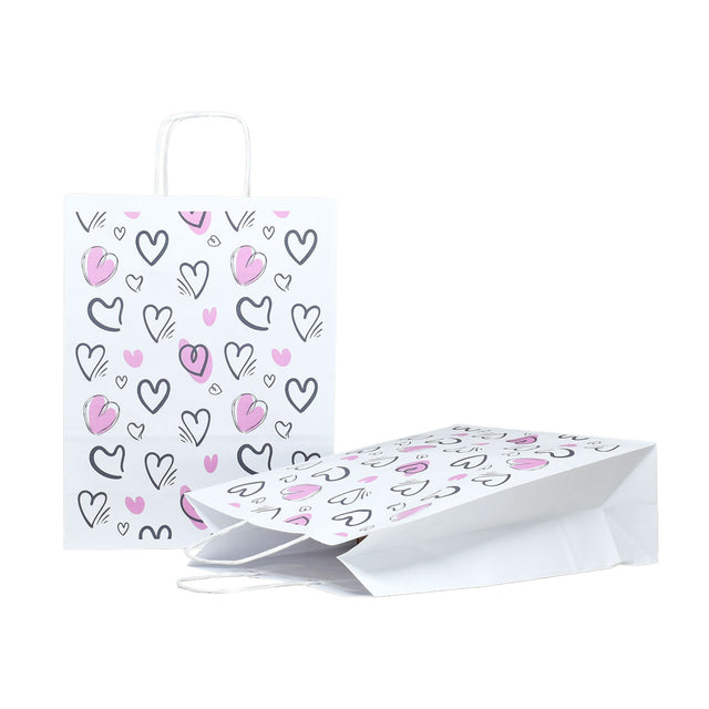 Kraft Paper Bag with Pattern 13 Floral 18 x 24(H) x 7cm