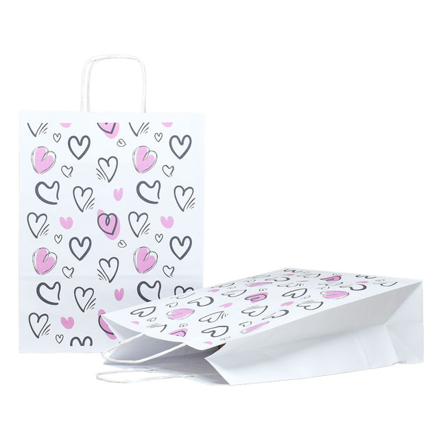 Kraft Paper Bag with Pattern 13 Floral 18 x 24(H) x 7cm