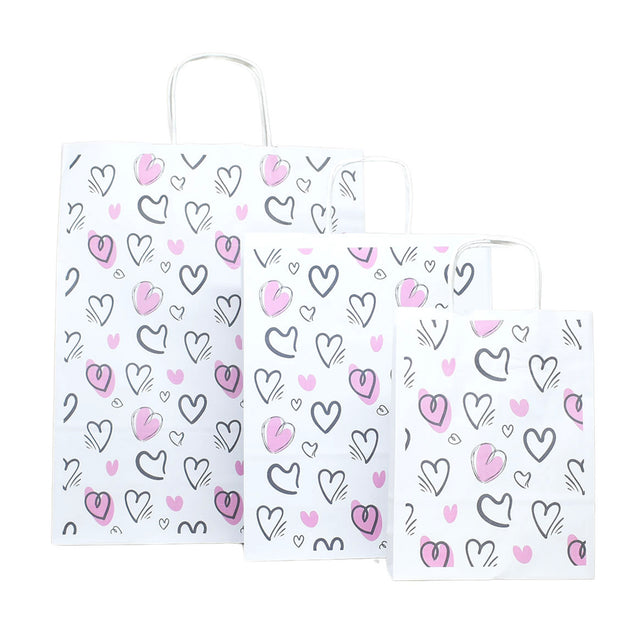 Kraft Paper Bag with Pattern 13 Floral 18 x 24(H) x 7cm