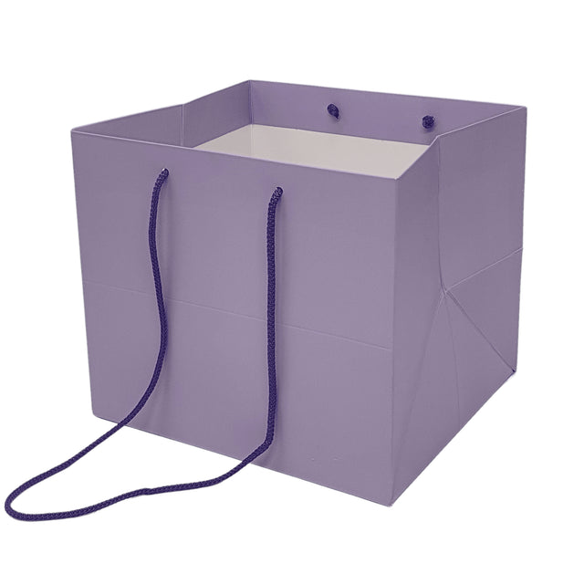 PURPLE PAL paper bag for flowers with textile string handles 30 x 25(H) x 27cm